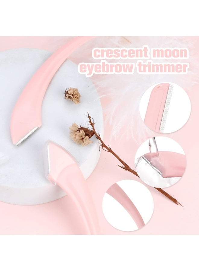 ChicAbode 6Pcs Eyebrow Trimmer Set, Curved Eyebrow Razor and Scissors with Comb, Non Slip Stainless Steel Facial Hair Removal Tool，Professional Brow Shaping Beard Shaving Kit, Beauty Accessories for Men Women - Image 4